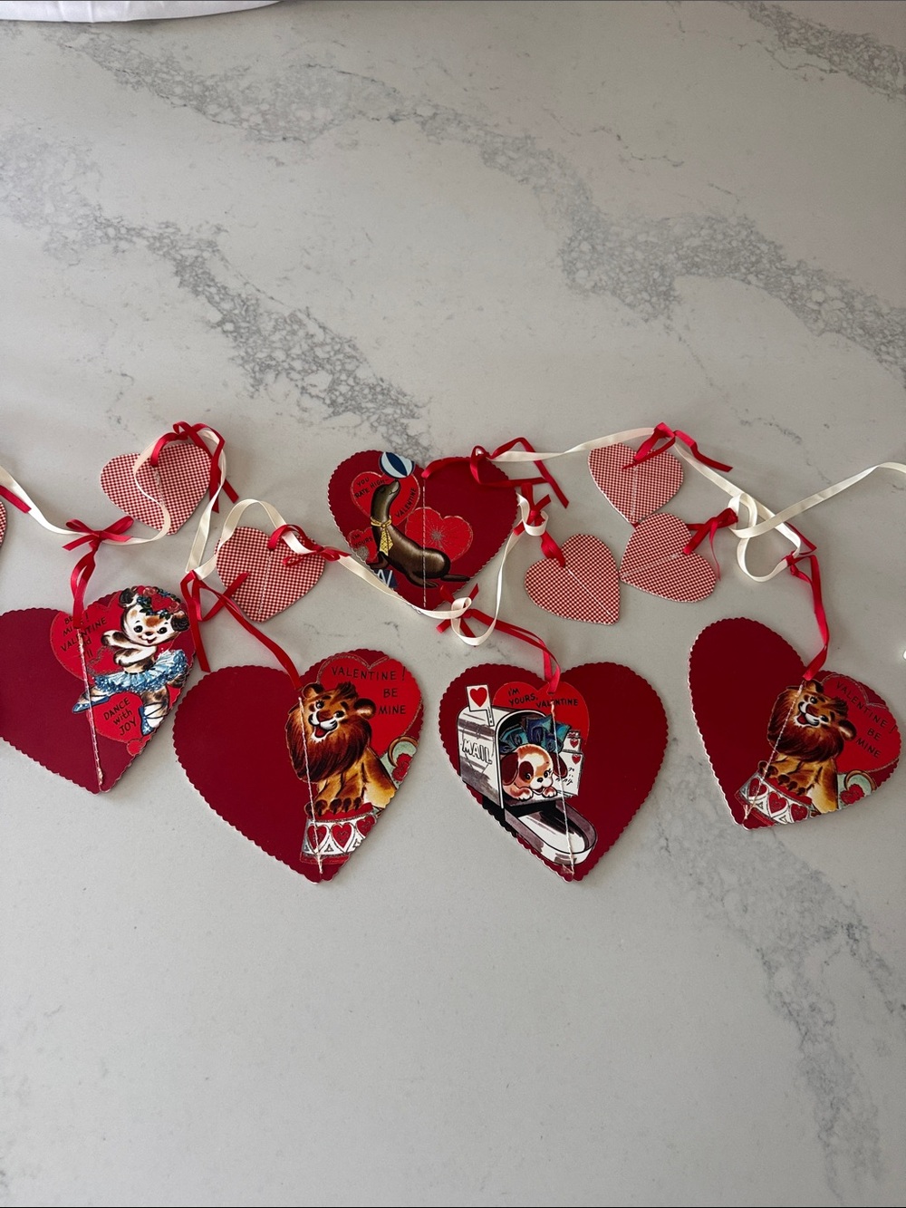 Red Heart Valentine Kids Banner with Vintage Animal Prints by Pottery Barn